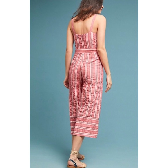 Anthropologie Cropped Wide-Leg Striped Jumpsuit - Picture 2 of 8